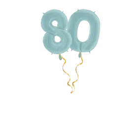 Chiffre 80 bleu pastel Set de ballons 66 cm