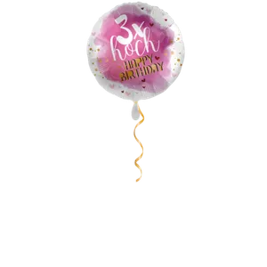 3 Mal Hoch Happy Birthday Ballon - 43cm
