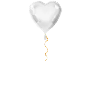 Herz weiss klein Ballon - 43cm