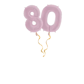 Zahl 80 Pastellrosa Ballon-Set 66 cm