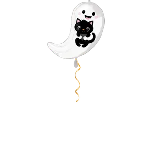 Geist mit Katze Ballon - 50 cm