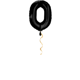 Zahl 0 Schwarz Ballon - 66cm