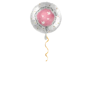 Taufe Glück Rosa Ballon - 43 cm