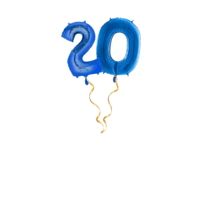 Zahl 20 Blau Ballon-Set 66 cm 