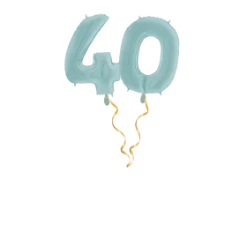 Zahl 40 Pastellblau Ballon-Set 66 cm