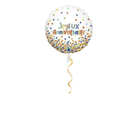 Joyeux Anniversaire Konfetti Ballon - 46cm FR