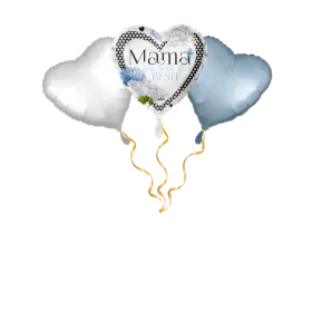 Mama du bist die Beste Herz  Ballon-Set