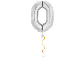 Zahl 0 Silber Ballon - 66cm