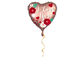 Love You mit Rosen Ballon - 43 cm