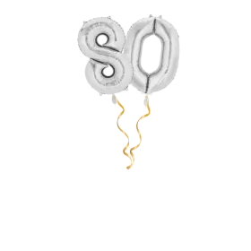 Zahl 80 Silber Ballon-Set 66 cm 