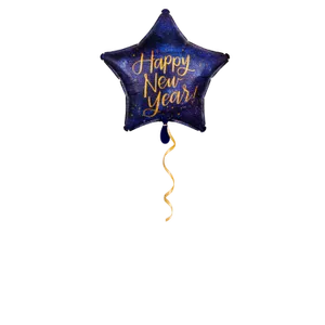 Happy New Year Stern blau Ballon - 43cm
