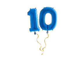 Zahl 10 Blau Ballon-Set 66 cm