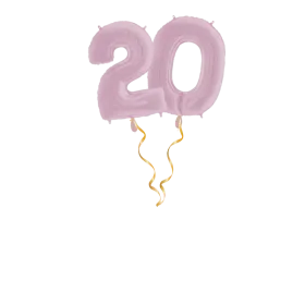 Zahl 20 Pastellrosa Ballon-Set 66 cm