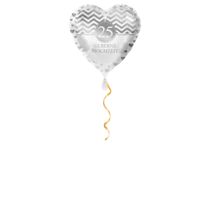 Ballon de mariage argenté numéro 25 – 43cm DE