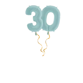 Zahl 30 Pastellblau Ballon-Set 66 cm  