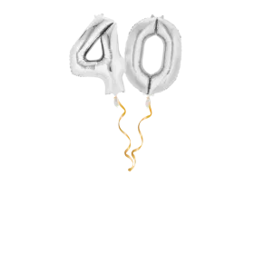Zahl 40 Silber Ballon-Set 66 cm 