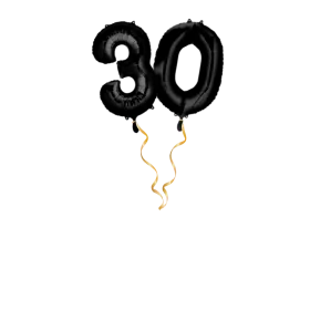 Zahl 30 Schwarz Ballon-Set 66 cm  