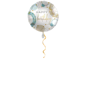 Happy Birthday blau/gold Ballon - 43cm