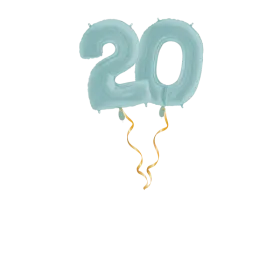 Zahl 20 Pastellblau Ballon-Set 66 cm 