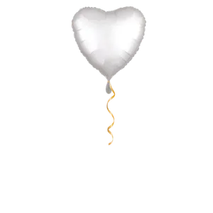 Herz satinweiss klein Ballon - 43cm