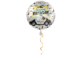 Happy Birthday Polizeiauto Ballon - 43cm