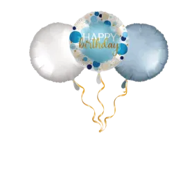 Happy Birthday Punkte Blau Ballon-Set 