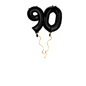 Chiffre 90 noir Set de ballons 66 cm