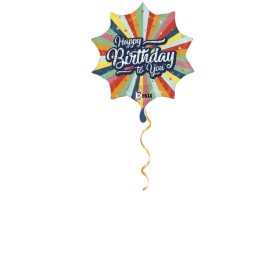 Happy Birthday farbig Ballon - 46cm