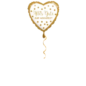 Joyeux mariage points d'or ballon – 43cm DE