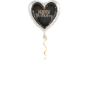 Happy Birthday Herz elegant Ballon - 43cm