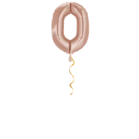 Zahl 0 Rosegold Ballon - 66cm
