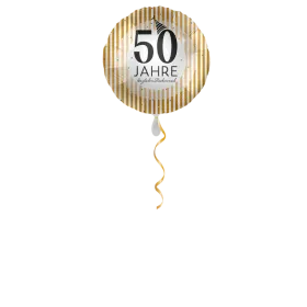 Herzlichen Glückwunsch gold Zahl 50 Ballon - 43cm