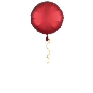 Rund rot/satin Ballon - 43cm