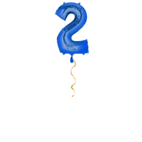 Zahl 2 Blau Ballon - 66cm