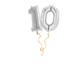Zahl 10 Silber Ballon-Set 66 cm