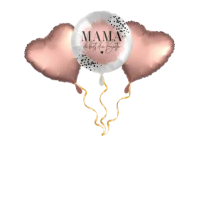 Mama du bist die Beste rosa Ballon-Set 