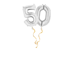 Zahl 50 Silber Ballon-Set 66 cm