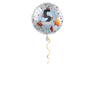 Zahl 5 Feuerwehr Ballon  - 43 cm