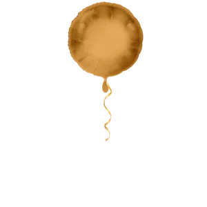 Rund gold/satin Ballon - 43cm