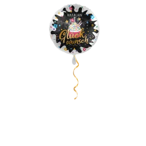 Herzlichen Glückwunsch Cupcake Satin Ballon - 43cm