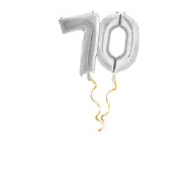 Zahl 70 Silber Ballon-Set 66 cm 