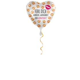 Gedrückt geknuddelt & geknutscht Ballon - 43cm