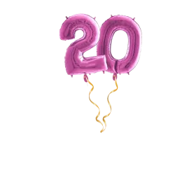 Zahl 20 Pink Ballon-Set 66 cm  