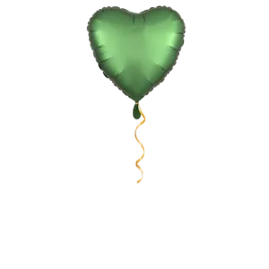 Herz grün satin klein Ballon - 43cm