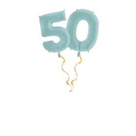 Chiffre 50 bleu pastel Set de ballons 66 cm