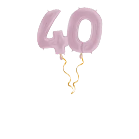 Zahl 40 Pastellrosa Ballon-Set 66 cm 