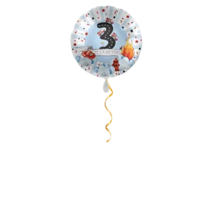 Zahl 3 Feuerwehr Ballon - 43 cm