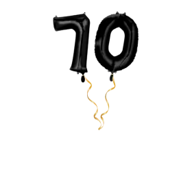 Chiffre 70 noir Set de ballons 66 cm
