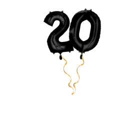 Zahl 20 Schwarz Ballon-Set 66 cm 