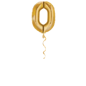 Zahl 0 Gold Ballon - 66cm
